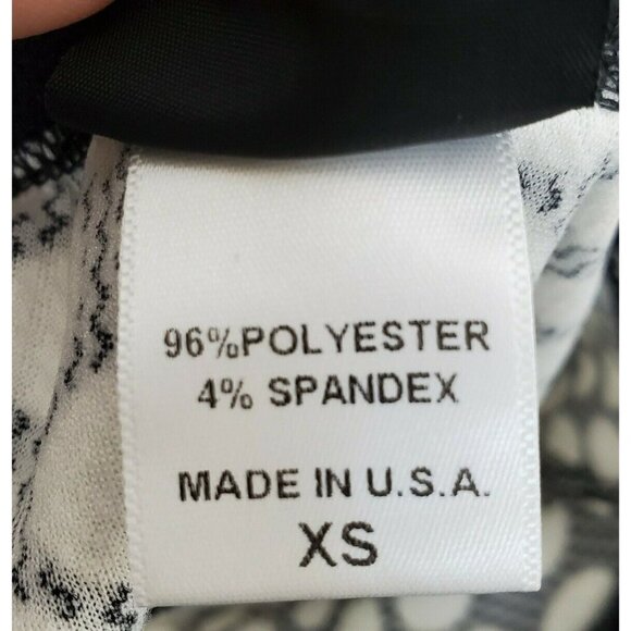 Women's Bobeau Black And White Polka Dot A-Line Flowy Skirt Size XS Made in USA - Picture 5 of 5
